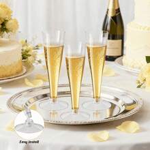 6/1 Set Reusable Transparent Plastic Champagne Glasses, 135ml Plastic Cocktail Cups, Suitable For Parties, Weddings And Large Celebrations - Multicolor - View 3