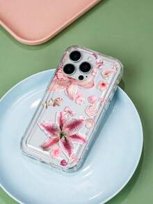 可爱粉色百合花图案印花透明TPU软壳保护套，兼容 13/11/17/17 Pro/16/14/15/15 Pro/15 Plus/15 Pro Max/7 Plus/8 Plus/X/Xs Max/Xr/11 Pro/12 Pro/13 Pro/14 Pro/12 Mini/13 Mini/11 Pro Max/12 Pro Max/13 Pro Max/14 Pro Max/14 Plus/17 Pro Max/17 Air/6/6s Plus/7/8/16 Pro/16 Plus/16 Pro Max/SE2/17 Pro Max 和 Galaxy A54/A14/A12/A13/A15/A32/A33/A24/A52S/S20/S21/S22/S23/S24/S23 Plus/S24 Ultra/S25/A15/A33/A23 - 彩色 - 查看 4