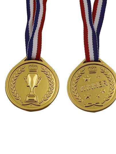 5/10/15/20/30pcs Plastic Gold Award Medals For Sports Competition