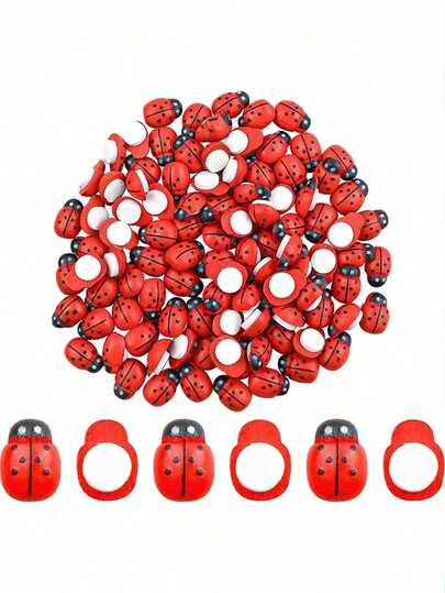 100 con bọ rùa gỗ màu đỏ, mô hình côn trùng bọ rùa thu nhỏ sống động như thật, bọ rùa nhựa nhiều màu sắc đính đá, nam châm gắn cây, cây cảnh bọ rùa ngộ nghĩnh, thích hợp cho việc tự làm thủ công, bọ rùa mini tự dính, đồ trang trí bọ rùa, thích hợp cho sổ lưu niệm, tiểu cảnh, tiệc tùng, trang trí nhà cửa, đồ trang trí bọ rùa bằng gỗ phẳng, đồ trang trí bọ rùa ngoài trời.