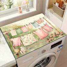 1pc Windmill Pattern Washing Machine & Dryer Top Cover Pad, Silica Gel Non-Slip Protective Mat, Suitable For Laundry Room, Bathroom, Home Decor - Wind On the Clothesline - View 13