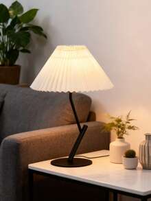 1pc USB Powered Warm Light Desk Lamp, Modern Retro Innovative Atmosphere Minimalist Decor Lamp, Suitable For Bedroom Bedside, Room Tabletop - Black - View 1