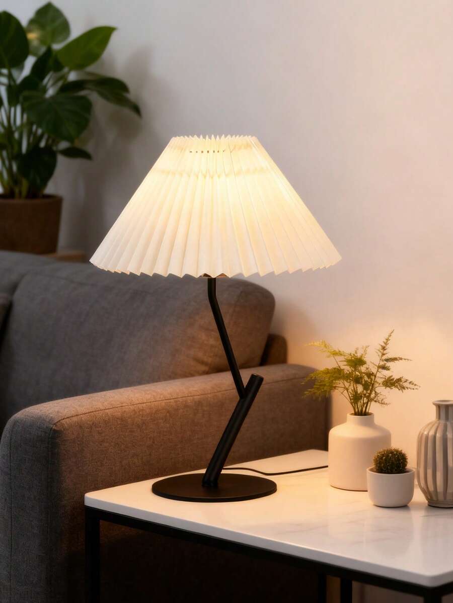 1pc USB Powered Warm Light Desk Lamp, Modern Retro Innovative Atmosphere Minimalist Decor Lamp, Suitable For Bedroom Bedside, Room Tabletop - Black - View 1