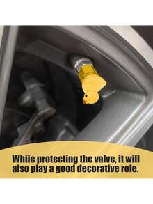 4/2 Packs Cute Duck Tire Valve Caps, Glow In The Dark Tire Valve Caps, Interesting And Practical Tire Decoration, Can Be Used For Cars, Motorcycles, Trucks, And Bicycles - Multicolor - View 5