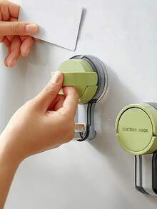 1个现代塑料吸盘壁挂式挂钩，真空密封毛巾挂钩，无需钻孔，可拆卸，实用方便，适用于厨房、浴室和家居收纳。 - A - 查看 5
