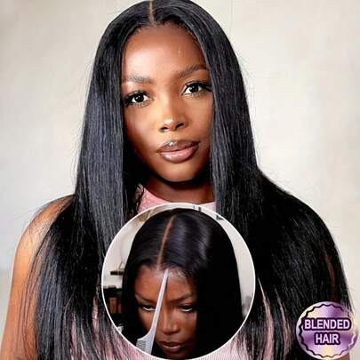 26" 5X5 Glueless Lace Wig And 13X4 13X6 Lace Front Long Straight Hair High Density Lace Front Wig 200% Density Glueless Fiber Wig Suitable For Daily Wear, Best Gift For Women, Suitable For Any Occasion