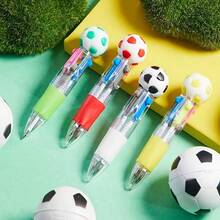 Bút bi rút 4 màu chủ đề World Cup bóng đá, thiết kế hoạt hình, nhỏ gọn, tiện dụng cho học sinh và ghi nhật ký. - Bóng đá bốn màu ngẫu nhiên - Xem 2