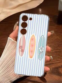 1个复古条纹印花软透明手机壳，兼容华为荣耀、Galaxy A04e/12/A13/A14/A34/A50/A52/A53/A54/S21/S22/S23/S24/S25/S25Ultra/S25FE/S26/S26 Plus/S26 Ultra/S26 Edge、6A/7A/8A、12T/13T/15T/15T Pro - 無色 - 查看 2