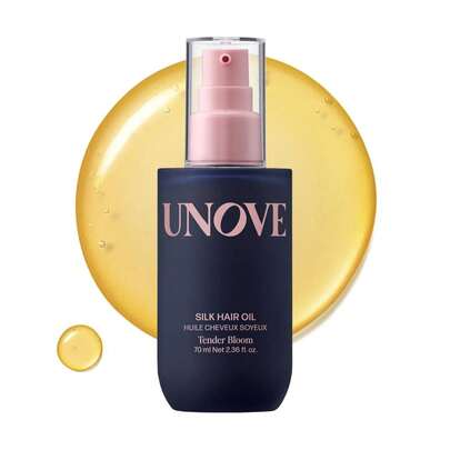 Unove 丝滑修护护发油（淡雅花香）70毫升/2.4液盎司。深层修护受损发质，填补毛鳞片损伤，改善干枯分叉，提升秀发光泽和柔软度。质地轻盈不油腻，持久散发清新花果麝香。女士护发油。