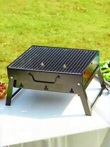 1pc Foldable Portable Mini Charcoal Grill, Suitable For Home, Garden, Camping, Picnic, Party, Beach And Other Outdoor Activities - A - View 7