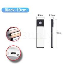 LED Light Bar With Motion Sensor, USB Rechargeable LED Night Light For Kitchen, Wardrobe, Closet Lighting, 30cm/40cm/50cm DGT5 - Silvery 10CM - View 8