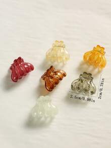 15/20/30个迷你花朵造型发夹，咖啡色小发夹，刘海夹，发饰（均码=20个）沙滩度假发夹，夏季穿搭，节日，派对 - 彩色 - 查看 5