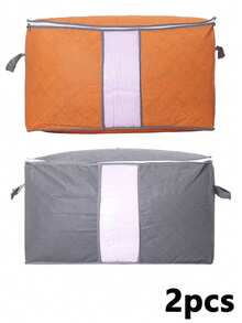 3件/2件/1件装可折叠棉被收纳袋，无纺布多用途打包袋，带提手，超大容量，防尘收纳盒，搬家整理袋，床上用品衣物收纳袋，衣柜整理袋，多种颜色可选 - 彩色 - 查看 16