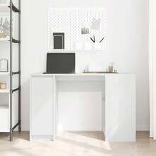 Scrivania bianco 120x42x76 cm madera de ingeniería per ufficio per studio per lavoro da casa con archiviazione design moderno ideale per uso in casa ufficio studio camera da letto soggiorno per ufficio per studio per lavoro da casa con spazio di - Bianco - Visualizzare 3