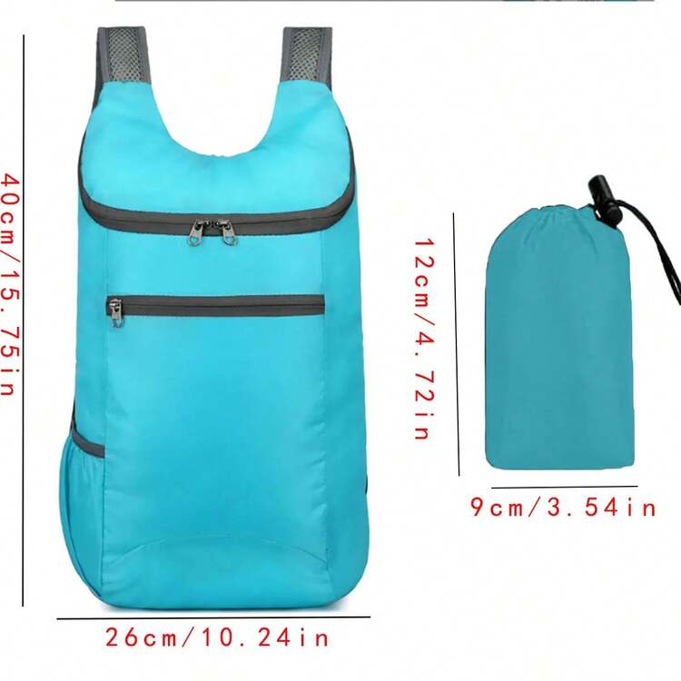 Bolsa de viaje de fin de semana, mochila ligera plegable, impermeable, resistente a desgarros, mochila de negocios de viaje de gran capacidad, deportes, 1. G0UW - Negro - Añade 10