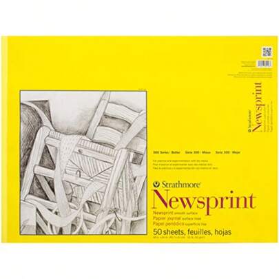 Strathmore Smooth Newsprint Paper Pad 307018-50 hojas