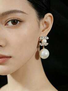 0.03μm Thick White Gold Plated Copper Earrings With Zirconia Stones, Best Jewelry Stocking Stuffers, Christmas Decorations, Gifts For Mom - Silver Kay - View 11