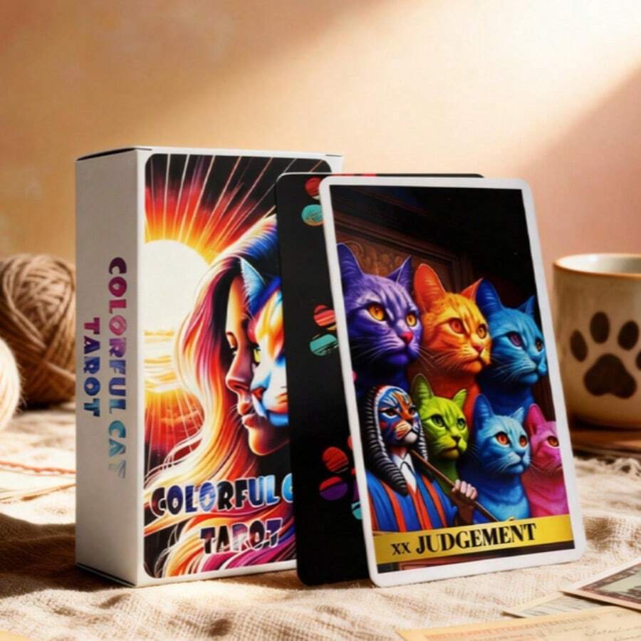 78张可爱多彩猫咪塔罗牌 - 适合家庭聚会/艺术收藏/家居装饰，精美多彩的猫咪图案，独特的多彩猫咪风格设计，是塔罗牌收藏家、爱猫人士、艺术爱好者、活动策划者、家居装饰爱好者的理想之选。 - 多彩貓貓 - 查看 1