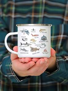 1 chiếc cốc tráng men chủ đề côn trùng, cá mập, chữ cái, cốc cắm trại, cốc ăn sáng, cốc sữa, cốc ngoài trời, cốc tráng men, quà tặng ngày lễ - Nhiều màu - Xem 3