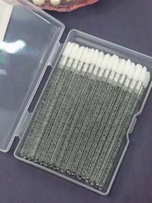 Soft Velvet-Covered Lip Brush Box Set, Disposable Solid Crystal Handle, Portable, Multi-Functional Lip Brush, Makeup Detail Brush. - Multicolor - View 15