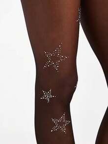 1 Pair Starry Sky Crystal Stockings, Luxury Sheer Tights For Fashionable Women To Elongate Legs - Multicolor - View 4