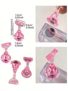 ART LALIC 10Pcs Transparent Plastic Nail Stand Tips Holders Chess Shaped DIY Magnetic Training Practice Display Manicure Nail Tool - Multicolor - View 6