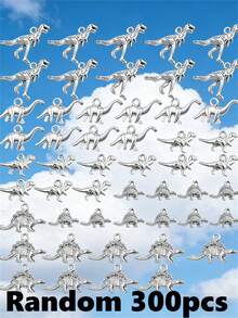 30/50/100/200/300 Pcs Vintage Silver Dinosaur Pendant Set - Alloy Animal Pendants, Suitable For DIY Jewelry, Necklace And Bracelet Making - Silver - View 19