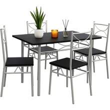 5 Piece Dining Table And Chairs Set 4 | Dining Table & Dining Chairs Set Of 4 - Black - View 1