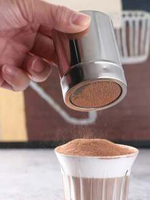 2pcs 1pc Stainless Steel Powdered Sugar Shaker With Lid, Powder Sifter, Flour Sifter, Suitable For Baking Soda, Cocoa Powder, Cornstarch, Coffee Powder, Flour And Other Powders, Stainless Steel Material, Suitable For Cinnamon Powder, Powdered Sugar, Cornstarch, Baking Supplies, Kitchen Accessories - Multicolor - View 6
