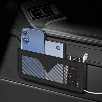 1 Piece Car Net Pocket For Organizing Scattered Items, Featuring Strong Adhesive, Compatible With Toyota, And For MG, Car Seat Back Storage, Multifunctional Car Organizer, Trash Can, Mobile Phone Holder, Designed For Central Console And Car Seat Back Storage, Compatible With Various Car Models, Easy To Install, 1pc