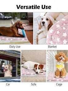 1pc Pet Pad, Dog Bed Mat, Soft Pet Blanket, Double-Sided Warm Dog Blanket, Suitable For Small, Medium, Large Dogs And Cats - Grey - View 4