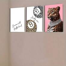 2Dflat, 3pcs, Wooden Frame Wrapped Canvas Prints And Hanging Posters, Pink Leopard Print Wall Art Set, Fashionable Cheetah Poster, Animal Print Decor For Living Room/Dining Room, Modern Minimalist Canvas Art, Cheetah Print Room Stuff. Bedroom Decor, Bathroom Decor And Accessories, Kitchen Decor And Accessories, Office Decor And Accessories, Coffee Bar Essentials, Birthday Decorations, Wedding Decorations, Holiday Decor, Framed Wall Art, Easter Decor, St Patrick's Day Decor, House Deocr, Cirelle Home, Dorm Room Essentials College, Patio Decor, Wall Decor. Waterproof, Durable, Lightweight, Easy To Maintain, Formaldehyde Free. Very Suitable For Room Decors And Home Decors. Ready-To-Hang With Hanging Hooks. - 彩色 - 查看 6