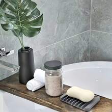 3个装自排水皂碟，硅胶皂托，浴室瀑布式皂架，延长香皂寿命，保持香皂干燥易于清洁（白色、灰色、黑色）1/3个 - 彩色 - 查看 8