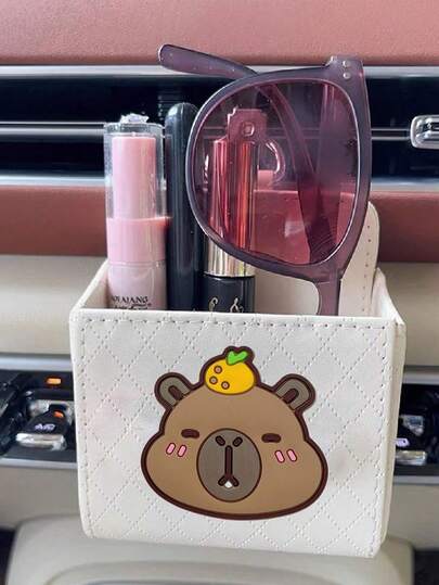 돌고래 장식 자동차 수납 랙, 카피바라 에어 아울렛 수납 가방, 다기능 자동차 전화 수납 가방, 걸이형 가방, 수납 상자, 수납 상자, 자동차 용품; 귀여운 자동차 통풍구 수납 가방, 자동차 전화 홀더 수납 가방. 쉽게 분리되지 않는 내구성 있는 소재. 휴일, 생일, 기념일, 파티 선물에 적합; 카피바라 애호가를 위한 훌륭한 선물, 자동차 사용자에게 필수품 (네 가지 색상: 검정, 흰색, 갈색, 회색)