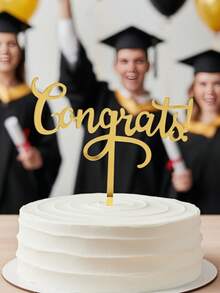 1pc Graduation Cake Topper - Congratulations On Graduation, Completion, Celebration, Graduation Party Decor, Cupcake Topper - StyleD - View 9