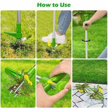 Garden Lawn  Puller Twist Claw Root Remover Tool - Green - View 2