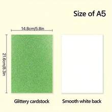 Conjunto de 10 cartolinas com glitter, 10 cores sortidas, 14,7 x 21 cm, 250 g/m². Ideal para artesanato, decoração, convites de casamento e aniversário, scrapbooking, projetos DIY, colagens, decoração de Natal e festas. Perfeito para projetos escolares, Halloween e Natal. - A5 - Ver 3