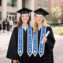 Class Of 2026 Nurse Graduate Sash With Medical Symbol, Graduation Shawl For BSN, Doctoral Candidates - 藍色 - 查看 4