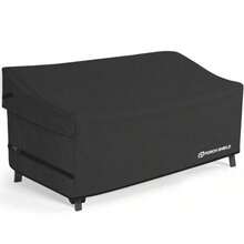 Porch Shield - Funda impermeable para sofá de asiento profundo para exteriores funda de sofá para muebles de patio 79 pulgadas de ancho x 40 de profundidad x 35 de alto color negro - negro - Ver 8