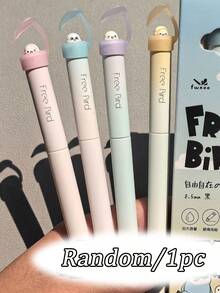 一盒4支装创意猫咪造型0.5mm速干中性笔，速干黑色墨水，轻巧塑料笔身，办公用品黑色中性笔，可爱猫咪珠光闪粉按压式中性笔，书写流畅，适用于办公、日记、猫咪爱好者礼物、新奇文具、创意设计、耐用材质，办公人员专属 - 彩色 - 查看 13