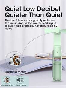 1个便携式USB充电迷你手持风扇，可爱小熊造型，可折叠双叶强劲风力，适用于户外运动、旅行、办公、学习和日常使用。 - 彩色 - 查看 5