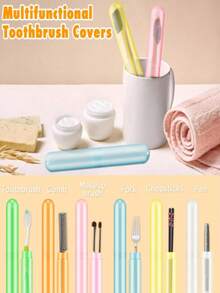 Travel Toothbrush Holder, Toothbrush Storage Box With Ventilation Holes, Suitable For Travel, Home, Packaging, Travel Accessories, Toiletry Bag, Better Storage Of Toothbrush, Portable, Travel Supplies Storage Box, Travel Essentials - Waterproof And Breathable Toothbrush Storage Box, Dust-Proof And Portable, Suitable For Business Travel, Camping, Home And School. Antibacterial And Anti-Mold, Independent Separation Design - Ideal Travel Gift For Men And Women - Birthday/Anniversary, Travel Essentials, Portable, Vacation, Men, Women, Family (Random Color) - Multicolor - View 3