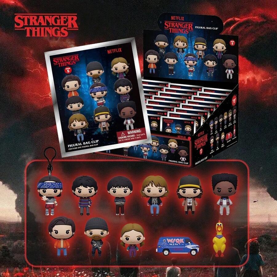 Netflix 1 Móc khóa hình nhân vật hoạt hình 3D Stranger Things được cấp phép chính thức - 1 chiếc móc khóa dạng túi bí ẩn, ngẫu nhiên có Mike Wheeler và Eleven hoặc các nhân vật khác, thích hợp làm quà tặng kỷ niệm cho mẹ và bạn bè. - Đỏ - Xem 1