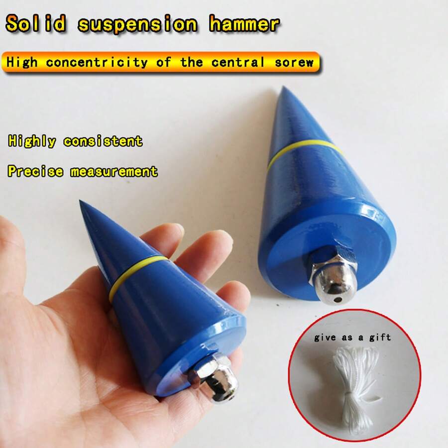 1pc Solid Conical Plumb Bob - Masonry Hanging Line Plumb - Vertical Alignment Tool For Construction, Carpentry, Roofing - 1 Plumb Line - View 1
