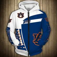 Auburn Tigers Zip Up Hoodie 3D (2) - 彩色 - 查看 2