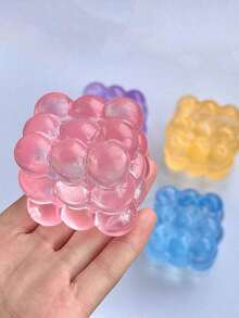 New Malt Squeeze Stress Relief Cube Toy, Ultra-Thin Squeeze Malt Anti-Pressure Toy, 1pc Soft Slow Rebound Water Cube Toy, Grape Texture, Slow Rebound, Durable, Suitable For Students, Teenagers/Adults, Ideal As Holiday Surprise Stress Relief Gift, Holiday/Birthday Gift, Halloween Gift, Christmas Gift, Christmas Eve Gift - Mạch nha hồng - Xem 2