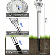Solar Lights Outdoor Waterproof, Stainless Steel LED Solar Garden Lights For Patio, Lawn, Yard And Landscape, Garden Decor Patio Decor (8/12/16Pack) - 暖白色 - 查看 5