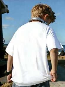 Disney 1 Fashionable Children's Round Neck T-Shirt, Made Of 100% Pure Cotton Material, Soft And Comfortable, Suitable For Daily Wear, Vacation And Leisure, Outdoor Exploration, Campus Life, And Shopping. It Is A Must-Have For Summer And An Excellent Choice For Gift Giving. - 白色 - 查看 2