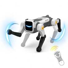 1 pieza Perro robot programable, compatible con control remoto y control por voz, juguete RC de 2.4Ghz con batería recargable, equipado con luces, música, canto, baile, acrobacias de 360°, demostración con un solo botón, juguete robot interactivo adecuado para niños y niñas de 6 a 12 años, regalo de cumpleaños/Halloween/Navidad - Multicolor - Ver 10