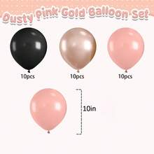 30pcs Black & Pink Balloon Set, 10inch Latex Balloons, Suitable For Birthday, Wedding, Engagement, Graduation Party, Christmas, New Year, Anniversary Celebration Decoration, Indoor & Outdoor Decor - View 2